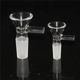 Dicke runde Glasschale, Gleitstück, Kräuter-Trockenölbrenner, Wasserpfeifen mit Griff, 3 Arten, 10 mm, 14 mm, 18 mm, männlich und weiblich, zum Rauchen