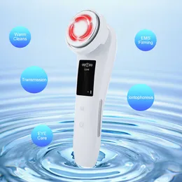 Ansiktsrengörare EMS LED Photon Therapy RF Radiovibrationsmassage Varm hudföryngring Mikrourrent Eye Care Beauty Device Tool 230222