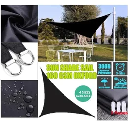 Sombra negra 300d oxford triángulo derecho visor solar cubierta de piscina toldos protector solar canopy de tela impermeable al aire libre 55539975