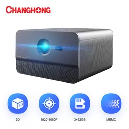 Projetores Changhong C300 Projector DLP 800ANSI lumens com 1080p Full HD Support 4K Memc 3D Video Home Theater for Smartphone No Screen TV J230222