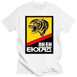 Herr t-shirts ny sommar tee skjorta rolig t-shirt haitai tigers baseballkorea retro 1980-talet gwangju seoul anpassad t-shirt l230222