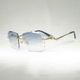 Vintage Diamond Cut Oversize Sonnenbrille Männer Leopardenstil Retro Shades Frauen Brillen zum Antrieb randloser Brillen Womens Herren 55%Rabatt auf Brille Sonnenbrille