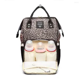 School Bags Fashion Leopard Oxford Backpack Bag Mummy Large Capacity Multi-function Waterproof Baby Outdoor Travel Diaper Bolsos