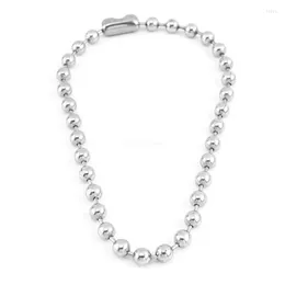 Choker 7.5mm legering Bead ClaVicle Chain Ball Necklace Link Halsband för män Girls Gift Dropship