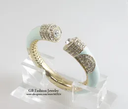 Bangle Greybirds Fashion Springs Bangles Guldfärg Crystal Clear Enimal Black Blue Mint Grass Green Colors GB0617