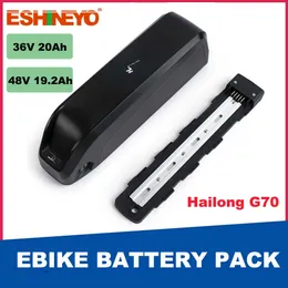 Hailong Ebike Battery Pack 36V 20AH 48V 19.2AH 18650 Li-ion Litium Electric Bicycle 21700 Cells Batterier för Bafang Motor Kit