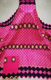 Tela de encaje de riqueza nigeriana m￡s nuevo Dubai Estilo de calidad Moda Bazin Brode 52yards Material de costura para mujeres Boda DR4226846