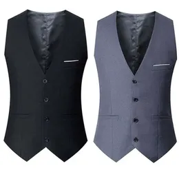 Coletes masculinos pretos azul marinho cinza para homens mano fit terno macho cistascoat gilet homme casual mangas jaqueta de negócios formal 230222