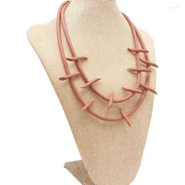 Correntes Colar de borracha artesanal para mulheres boho pingentes góticos cadeia simples gargantilha coreana de moda diy jóias presente em camadas