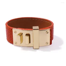 Bracciale rigido da 21 mm B gioielli Rock Wind bellissimo braccialetto di buona qualità in vera pelle colorata punk uomo donna accessori regali