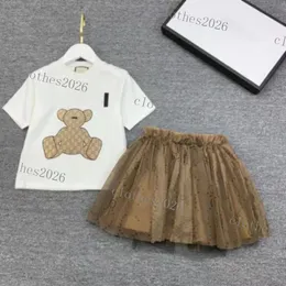 Роскошные дизайнерские наборы одежды детская футболка монограмма Короткая мода Британская модная бренд летняя детская сокровища девочки хлопковое поло.