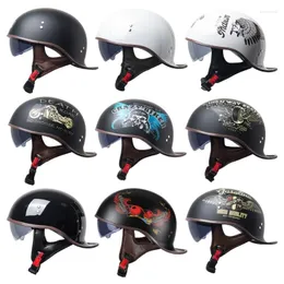 Motorcycle Helmets Retro Scooter Baseball Helmet Anti-UV Fashion Vintage Half Face Classic Motorbike Crash Hat For Men Kid Drop