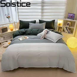 مجموعات الفراش Solstice Home Cover Cover Cover Case Flat Bed Sheet Mode Stitching Kid Teen Girls Binens Queen King Bedclothe 230222