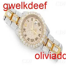 High Quality Fashion Iced Out WatchesMens Wrist Luxury Round Cut Lab Gr DDGU I8QA366