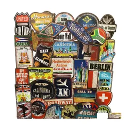 Araba Stickers 36pcs Vintage Travel Beach Mesleği Turizm Paketi Raslama Bisiklet Olmayan Lage Sticker Dizüstü Bilgisayar Kaykay Motorlu Su Şişesi Damlası