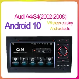 Android 10 Car DVD Multimedia Stereo Radio Player GPS Navigation CarPlay Auto för Audi A4/S4 (2002-2008) 2DIN