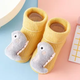 First Walkers Toddler Indoor Socks Born Baby Soft Prewalker Shoes Thick Winter Terry Cotton Girl Kids Rubber Sole Infant Boy Cartoon Sock