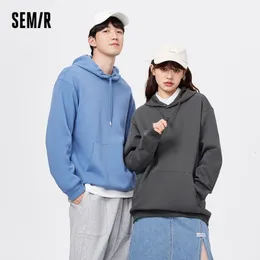 Erkek Hoodies Sweatshirts Semir Kapüşonlu Sweatshirt Erkekler Çift Giymek Bahar Gri Basit Erkekler Üstleri Erkek Ceketleri Gençlik İç Giysileri 230222