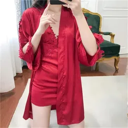 Vestido de dama de honra Pijama curto Mulheres Sonowlee Cetin Cetin Aplique Homewearwear vestidos noturnos de noiva personalizada pijama feita