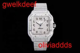 Högkvalitativ mode iced Watchesmens handled lyxiga runda klipp lab gra ddgu qoqv1