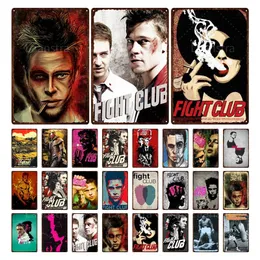 Fight Club art painting Classic Movie Metal Plaque Vintage Poster Wall Decor Iron Painting Tin Sign Decoration Painting For Decorating Home Size 30X20cm w02