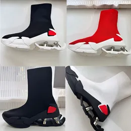 Erkek Siyah Kumaş Bahar Çorap Ayakkabı 4 Metal Yay Şok Emiciler Shox Plaka Form Ayakkabı Yürüyüş Moda Tasarımcı Spor Ayakkabıları 35-46 Orijinal Kutu 11.0