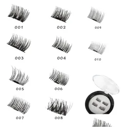 Falska ￶gonfransar 3D magnetiska naturliga realistiska ￶gonfransar direkt adsorberad p￥ True 1Lot/4 Piece Drop Delivery Health Beauty Makeup Eyes Dhtxk