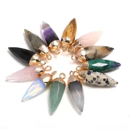 Dijes gemas de piedra Natural pequeño pimiento corte cara colgante hecho a mano artesanías collar pulsera pendientes accesorios para mujer 13x26mm