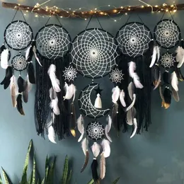 Decorative Objects Figurines 5 pcs set Dream catchers Feathers Handmade Style Catchers Home Decoration Bedroom Wall Hangings Craft Wind Chimes 230209