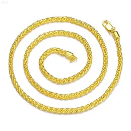 Personalizado de 3 mm 10k 14k 18k 24k Solid Solid Real Yellow Gold Rope Franco Colar Chain Chain para homens