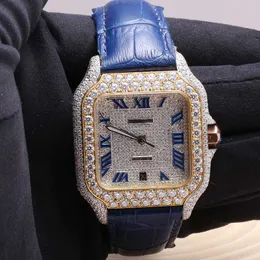 Wristwatch 2023new arrival brand iced out high quality luxury gold sier original customized hip hop men Diam ond diamond wrist watchKLC9