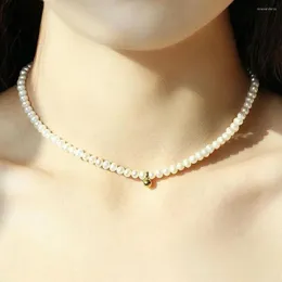 Hänghalsband daxi vintage stil enkel pärlkedja choker halsband för kvinnor bröllop kärlek metall utsmyckning smycken helheter
