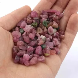 Decorative Figurines Rough Natural Red Tourmaline Quartz Stone Crystal Gravel 100g Objects &
