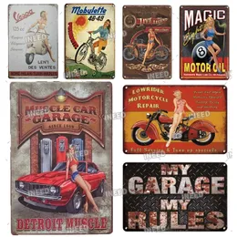 Sexy Girl Metal Painting Decor Pin Up Girl Retro Style Tin Sign Vintage Metal Plate Cool Anime Ladies Tin Plening for Club Man Cave Decor Decoração Tamanho 30x20cm W01