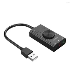 Externe USB Geluidskaartステレオマイクスピーカー35mmヘッドセットオーディオジャックカベルアダプターSchakelaarボリュームAANPASSING GRATIS DRIVE7190520