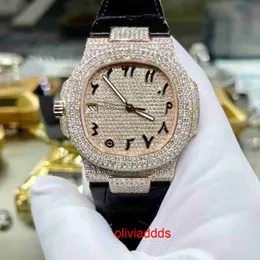 Högkvalitativ mode iced Watchesmens handled lyxiga runda klipp lab gra ddgu g45f32555wdwad