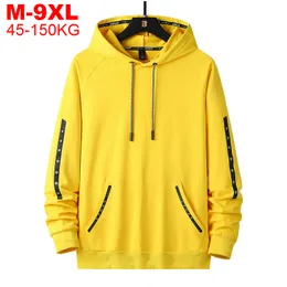 Herrtröjor tröjor stor storlek 9xl 150 kg män hoodies tröja casual hooded pullover mens hip hop streetwear tröja överdimensionerade hoodie tracksuit 2302222