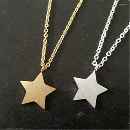 Подвесные ожерелья мода звезда для женщин из нержавеющей стали Classic Choker Long Chain Jewelry Pare Pare Pare Friend Gifts