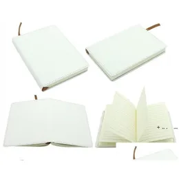 Notepads sublima￧￣o em branco A4 A5 A6 White Journal Notebooks Pu Leather ER Transfer￪ncia de calor Prinders de impress￣o em papel interno por se Drop del Dhtjq