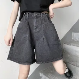 Kvinnors shorts ybyr lös denim överdimensionerade vintage bred ben kvinnliga caual sommar damer jeans harajuku korta byxor flickor