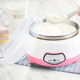 Jogurt producenci Mini Automatyczne automatyczne maszynę Domowe narzędzia DIY Urządzenie kuchenne zbiornik ze stali nierdzewnej Pink 220V 230222