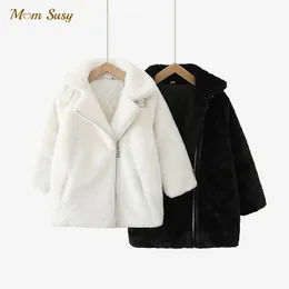 Сумма мода Baby Girl Boy Boy Faux Murce Jacket Зима для малыша подростка теплое толстое хлопковое измельчение одежды 2-14y 230222