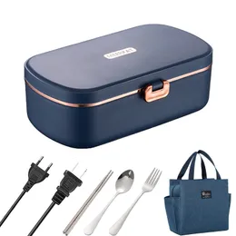 Lunchlådor 304 Rostfritt stål Electric Box 220V 110V EU US Plug Home Work Vuxen Måltid Uppvärmning Läcka Proof Mat Uppvärmd värmebehållare 230222