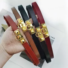 Top Designer Waist Lead Layer Cowhide Women Lockup Clothing Coat Skirt Decoration Thin Belt Wide 1.8cm Non-punched Leather Belts