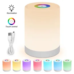 Topoch Portable LED Camping Light Night Smart Bedside Table Lamp Touch Control Dimble USB Rechargable Color Changing RGB Lantern Lighting Nightlight for Kids