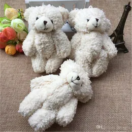Kawaii Pequeno Teddy Bears Palhado de pel￺cia com Chain 12 cm Toy Teddy-Bear Mini Bear Ted Bears Plush Toys Gifts Presente de Natal