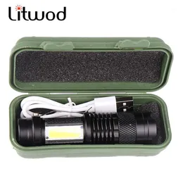 Flashlights Torches 2000 Lumens Built-in Battery XP-G Q5 Zoom Focus Mini Led Lamp Adjustable Pen Light Waterproof Outdoor1