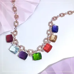 Hänge halsband varumärke smycken mode trend high-end temperament rött halsband kvinnor färg bankett dans party kvaliteten elle22