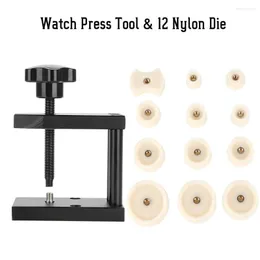 Watch Repair Kits Case Press Tool 12 Dies Rotary Crystal Front Back Cover Screw Adjuster Closer Presser Watchmaker Kit