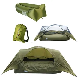テントとシェルター屋外インフレータブルラウンジャーエアソファポータブルテントキャンプ用ハイキング用の取り外し可能な蚊帳を備えたJ230223